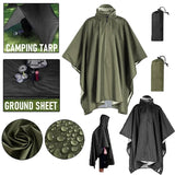 3 In 1 Outdoor Military Raincoat Hooded Sleeve Waterproof Rain Poncho Motorcycle Rain Cover Camping Hiking Travel Rainwear Tent 3 In 1 Outdoor Military Raincoat Hooded Sleeve Waterproof Rain Poncho Motorcycle Rain Cover Camping Hiking Travel Rainwear Tent