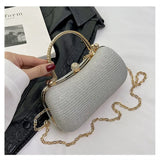 Wedding Bridal Beaded Women Evening Bag Dinner Bag Chain Shoulder Handbags Elegant Rhinestones Clutch Egg Shape Evening Bag Wedding Bridal Beaded Women Evening Bag Dinner Bag Chain Shoulder Handbags Elegant Rhinestones Clutch Egg Shape Evening Bag