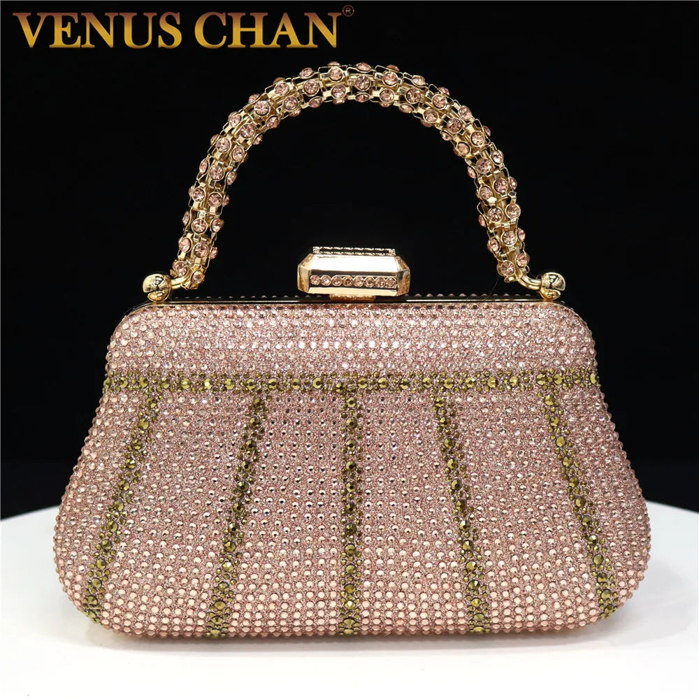 Popular In Nigeria Exquisite Evening Bags With Diamond Design Fashion Handle Clutch Rhinestone Embellished Long Chain Bag Popular In Nigeria Exquisite Evening Bags With Diamond Design Fashion Handle Clutch Rhinestone Embellished Long Chain Bag