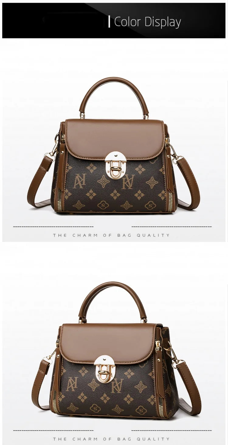 Bags for Women, Printed Fashionable Hand-Held Locks, Commuting Small Square Bag, Fashionable and Versatile Shoulder Crossbody Ba Bags for Women, Printed Fashionable Hand-Held Locks, Commuting Small Square Bag, Fashionable and Versatile Shoulder Crossbody Ba