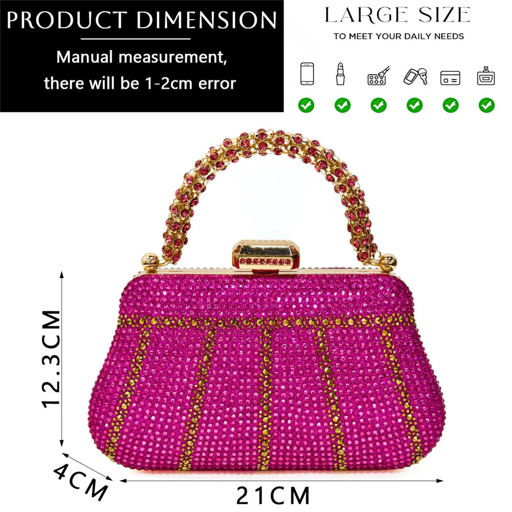 Popular In Nigeria Exquisite Evening Bags With Diamond Design Fashion Handle Clutch Rhinestone Embellished Long Chain Bag Popular In Nigeria Exquisite Evening Bags With Diamond Design Fashion Handle Clutch Rhinestone Embellished Long Chain Bag