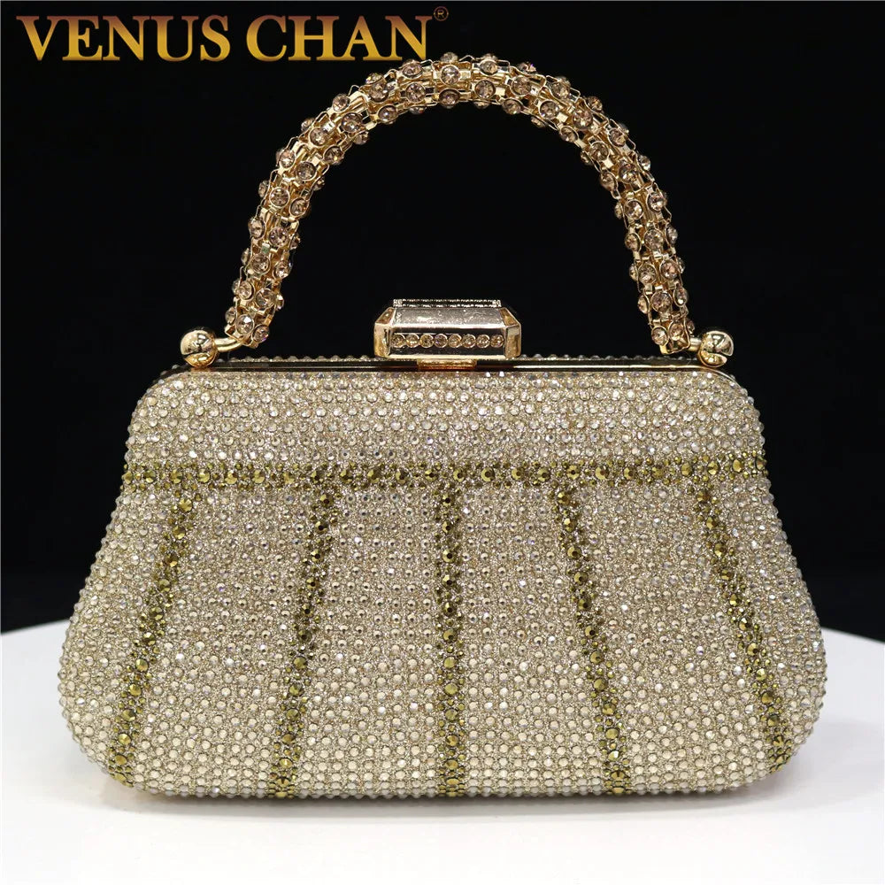 Popular In Nigeria Exquisite Evening Bags With Diamond Design Fashion Handle Clutch Rhinestone Embellished Long Chain Bag Popular In Nigeria Exquisite Evening Bags With Diamond Design Fashion Handle Clutch Rhinestone Embellished Long Chain Bag