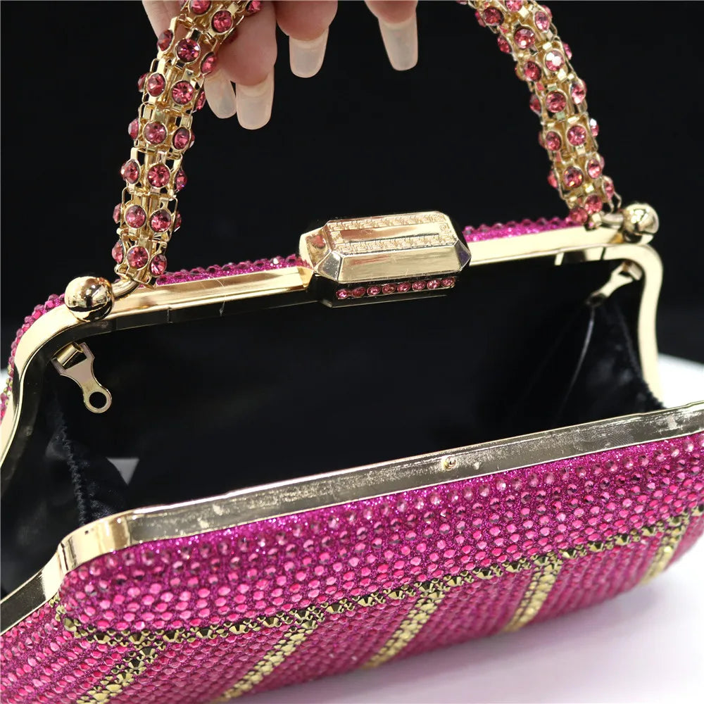 Popular In Nigeria Exquisite Evening Bags With Diamond Design Fashion Handle Clutch Rhinestone Embellished Long Chain Bag Popular In Nigeria Exquisite Evening Bags With Diamond Design Fashion Handle Clutch Rhinestone Embellished Long Chain Bag