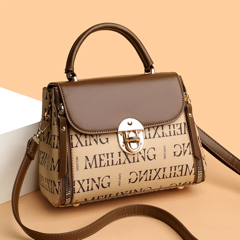 Bags for Women, Printed Fashionable Hand-Held Locks, Commuting Small Square Bag, Fashionable and Versatile Shoulder Crossbody Ba Bags for Women, Printed Fashionable Hand-Held Locks, Commuting Small Square Bag, Fashionable and Versatile Shoulder Crossbody Ba