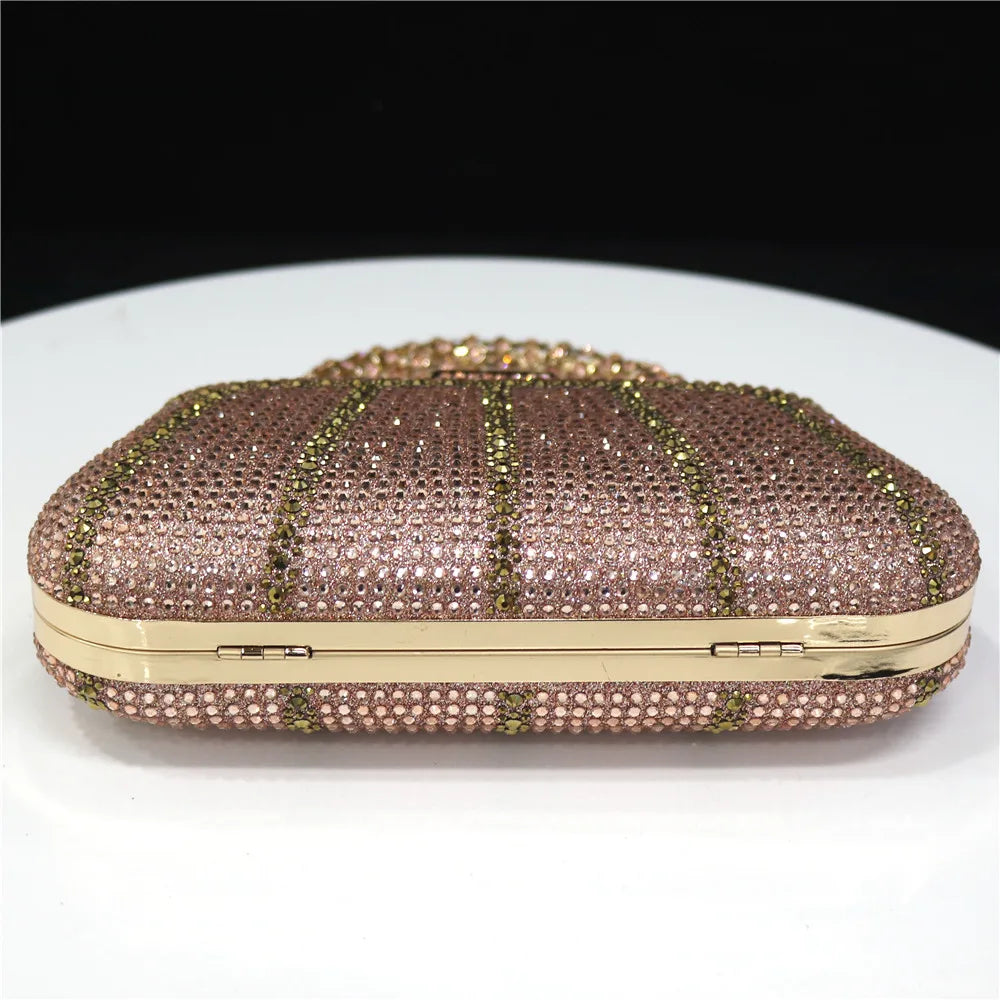 Popular In Nigeria Exquisite Evening Bags With Diamond Design Fashion Handle Clutch Rhinestone Embellished Long Chain Bag Popular In Nigeria Exquisite Evening Bags With Diamond Design Fashion Handle Clutch Rhinestone Embellished Long Chain Bag