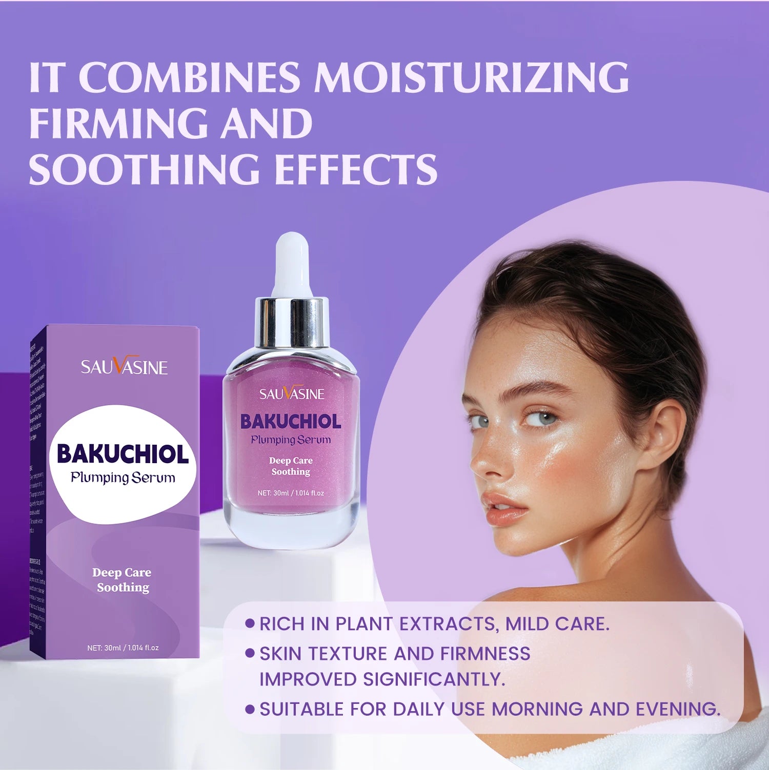 30ml Bakuchiol Plumping Serum Skin Moisturizing & Soothing Essence for Women Smoothing Fine Lines Enhances Firmness & Elasticity 30ml Bakuchiol Plumping Serum Skin Moisturizing & Soothing Essence for Women Smoothing Fine Lines Enhances Firmness & Elasticity