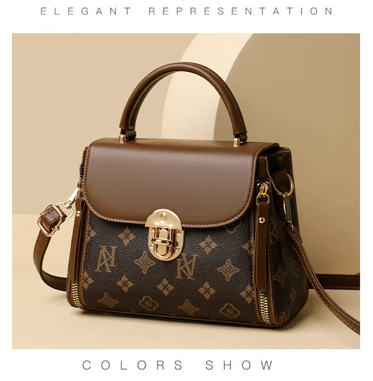 Bags for Women, Printed Fashionable Hand-Held Locks, Commuting Small Square Bag, Fashionable and Versatile Shoulder Crossbody Ba Bags for Women, Printed Fashionable Hand-Held Locks, Commuting Small Square Bag, Fashionable and Versatile Shoulder Crossbody Ba