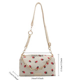 Strawberry Printed Crossbody Mini Bags Corduroy Fresh Ins Style Underarm Bag Refined Female Student Travel Shoulder Bag Strawberry Printed Crossbody Mini Bags Corduroy Fresh Ins Style Underarm Bag Refined Female Student Travel Shoulder Bag
