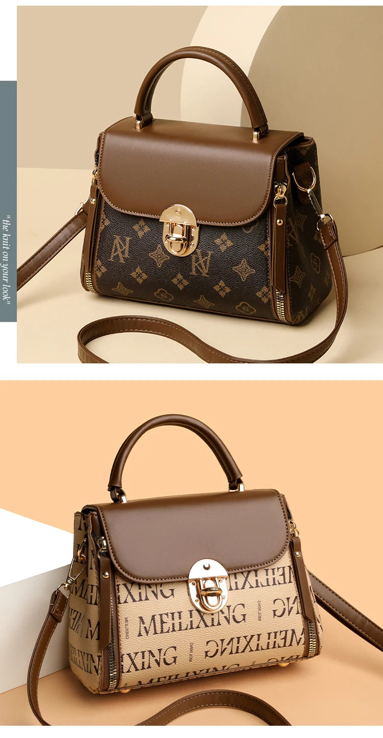 Bags for Women, Printed Fashionable Hand-Held Locks, Commuting Small Square Bag, Fashionable and Versatile Shoulder Crossbody Ba Bags for Women, Printed Fashionable Hand-Held Locks, Commuting Small Square Bag, Fashionable and Versatile Shoulder Crossbody Ba