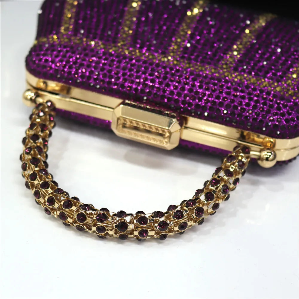 Popular In Nigeria Exquisite Evening Bags With Diamond Design Fashion Handle Clutch Rhinestone Embellished Long Chain Bag Popular In Nigeria Exquisite Evening Bags With Diamond Design Fashion Handle Clutch Rhinestone Embellished Long Chain Bag