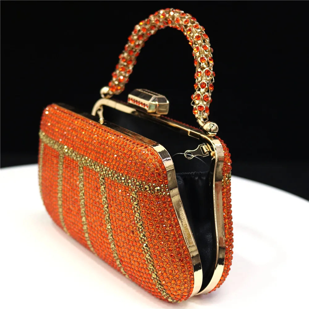 Popular In Nigeria Exquisite Evening Bags With Diamond Design Fashion Handle Clutch Rhinestone Embellished Long Chain Bag Popular In Nigeria Exquisite Evening Bags With Diamond Design Fashion Handle Clutch Rhinestone Embellished Long Chain Bag