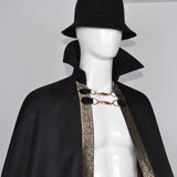 Adult Kids Halloween Costume Dracula  Vampire Cosplay Cape Stand Collar Golden Border Cloak With Buckles Medieval Horror Outfit Adult Kids Halloween Costume Dracula  Vampire Cosplay Cape Stand Collar Golden Border Cloak With Buckles Medieval Horror Outfit