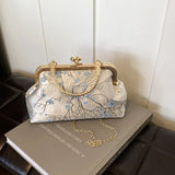 Gold Velvet Evening Bag Clutch Bag Women 2025 French Vintage Luxury Chain Purse Elegant Fashion Purse Wedding Party Handbag Gold Velvet Evening Bag Clutch Bag Women 2025 French Vintage Luxury Chain Purse Elegant Fashion Purse Wedding Party Handbag