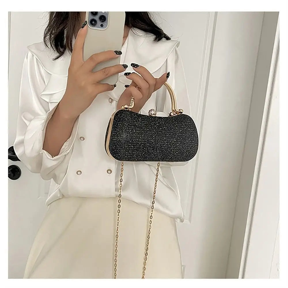 Wedding Bridal Beaded Women Evening Bag Dinner Bag Chain Shoulder Handbags Elegant Rhinestones Clutch Egg Shape Evening Bag Wedding Bridal Beaded Women Evening Bag Dinner Bag Chain Shoulder Handbags Elegant Rhinestones Clutch Egg Shape Evening Bag
