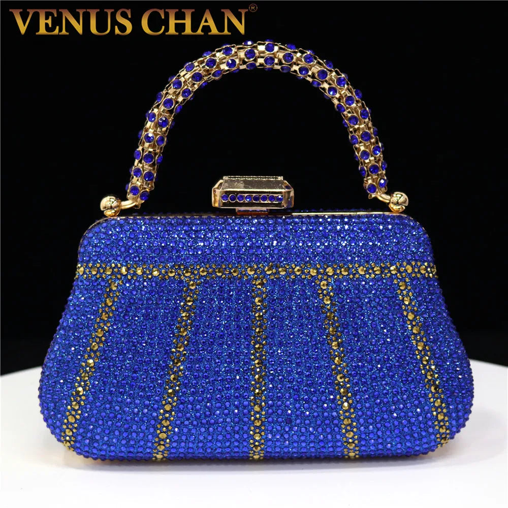 Popular In Nigeria Exquisite Evening Bags With Diamond Design Fashion Handle Clutch Rhinestone Embellished Long Chain Bag Popular In Nigeria Exquisite Evening Bags With Diamond Design Fashion Handle Clutch Rhinestone Embellished Long Chain Bag