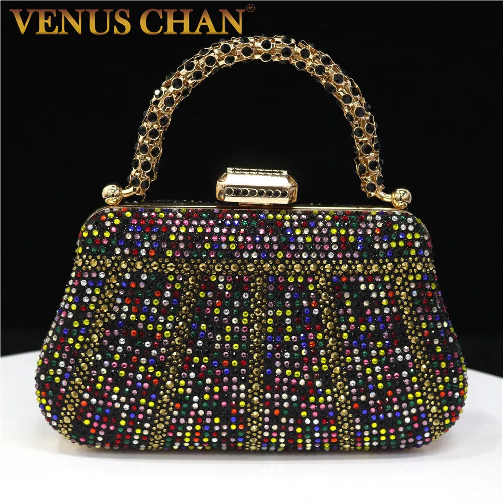 Popular In Nigeria Exquisite Evening Bags With Diamond Design Fashion Handle Clutch Rhinestone Embellished Long Chain Bag Popular In Nigeria Exquisite Evening Bags With Diamond Design Fashion Handle Clutch Rhinestone Embellished Long Chain Bag