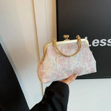 Gold Velvet Evening Bag Clutch Bag Women 2025 French Vintage Luxury Chain Purse Elegant Fashion Purse Wedding Party Handbag Gold Velvet Evening Bag Clutch Bag Women 2025 French Vintage Luxury Chain Purse Elegant Fashion Purse Wedding Party Handbag