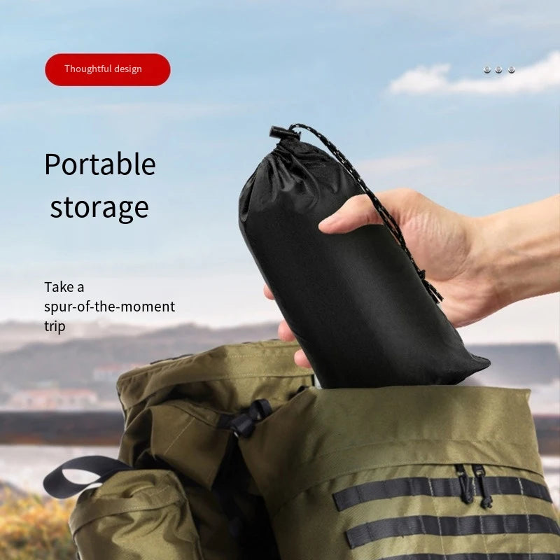 3 In 1 Outdoor Military Raincoat Hooded Sleeve Waterproof Rain Poncho Motorcycle Rain Cover Camping Hiking Travel Rainwear Tent