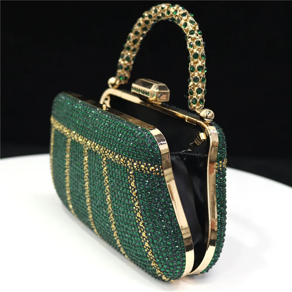 Popular In Nigeria Exquisite Evening Bags With Diamond Design Fashion Handle Clutch Rhinestone Embellished Long Chain Bag Popular In Nigeria Exquisite Evening Bags With Diamond Design Fashion Handle Clutch Rhinestone Embellished Long Chain Bag