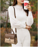 Bags for Women, Printed Fashionable Hand-Held Locks, Commuting Small Square Bag, Fashionable and Versatile Shoulder Crossbody Ba Bags for Women, Printed Fashionable Hand-Held Locks, Commuting Small Square Bag, Fashionable and Versatile Shoulder Crossbody Ba