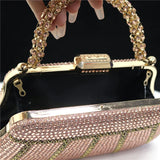 Popular In Nigeria Exquisite Evening Bags With Diamond Design Fashion Handle Clutch Rhinestone Embellished Long Chain Bag Popular In Nigeria Exquisite Evening Bags With Diamond Design Fashion Handle Clutch Rhinestone Embellished Long Chain Bag