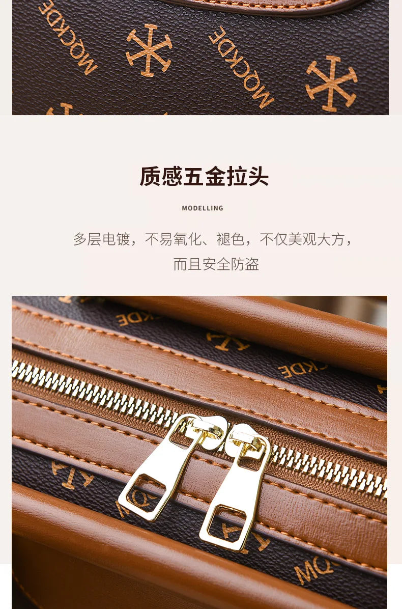 Fashionable Printed Women'S Crossbody Bag Large Capacity Handbag Classic Retro Shoulder Bags Commuting Tote Bag Small Square Bag