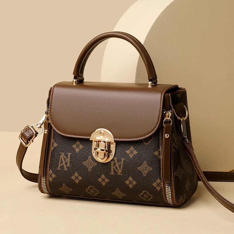 Bags for Women, Printed Fashionable Hand-Held Locks, Commuting Small Square Bag, Fashionable and Versatile Shoulder Crossbody Ba Bags for Women, Printed Fashionable Hand-Held Locks, Commuting Small Square Bag, Fashionable and Versatile Shoulder Crossbody Ba