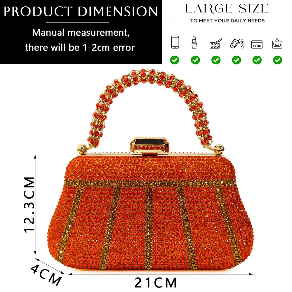 Popular In Nigeria Exquisite Evening Bags With Diamond Design Fashion Handle Clutch Rhinestone Embellished Long Chain Bag Popular In Nigeria Exquisite Evening Bags With Diamond Design Fashion Handle Clutch Rhinestone Embellished Long Chain Bag