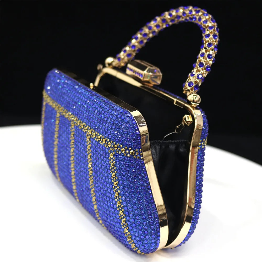 Popular In Nigeria Exquisite Evening Bags With Diamond Design Fashion Handle Clutch Rhinestone Embellished Long Chain Bag Popular In Nigeria Exquisite Evening Bags With Diamond Design Fashion Handle Clutch Rhinestone Embellished Long Chain Bag
