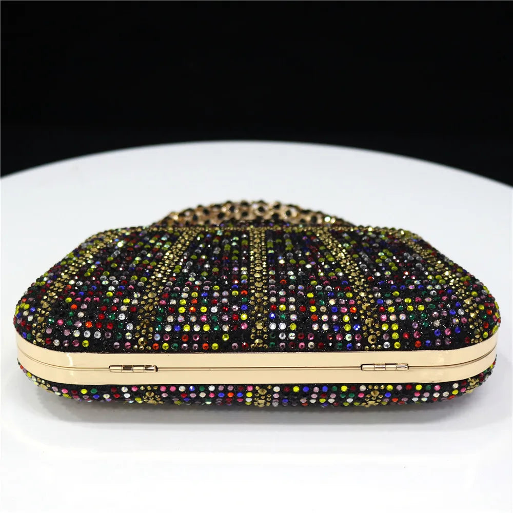 Popular In Nigeria Exquisite Evening Bags With Diamond Design Fashion Handle Clutch Rhinestone Embellished Long Chain Bag Popular In Nigeria Exquisite Evening Bags With Diamond Design Fashion Handle Clutch Rhinestone Embellished Long Chain Bag