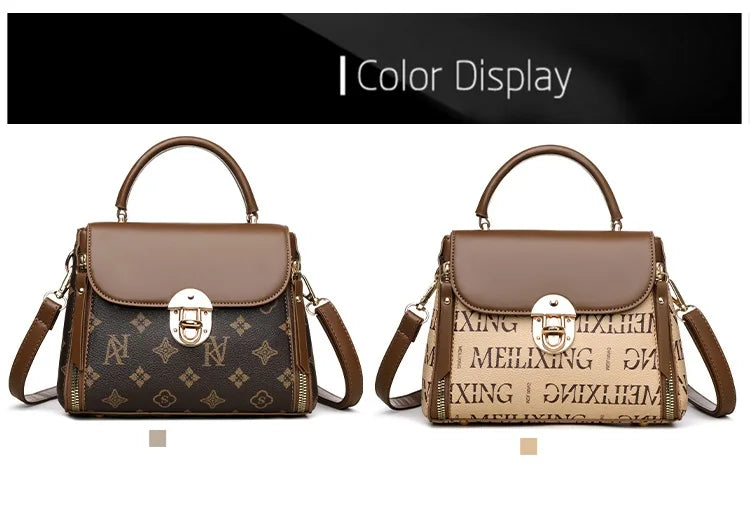 Bags for Women, Printed Fashionable Hand-Held Locks, Commuting Small Square Bag, Fashionable and Versatile Shoulder Crossbody Ba Bags for Women, Printed Fashionable Hand-Held Locks, Commuting Small Square Bag, Fashionable and Versatile Shoulder Crossbody Ba