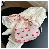 Women Small Underarm Bag Corduroy Handbag Cute Strawberry Print Little Tote Half Moon Design Eco Cloth Purse Mini Shoulder Bags Women Small Underarm Bag Corduroy Handbag Cute Strawberry Print Little Tote Half Moon Design Eco Cloth Purse Mini Shoulder Bags