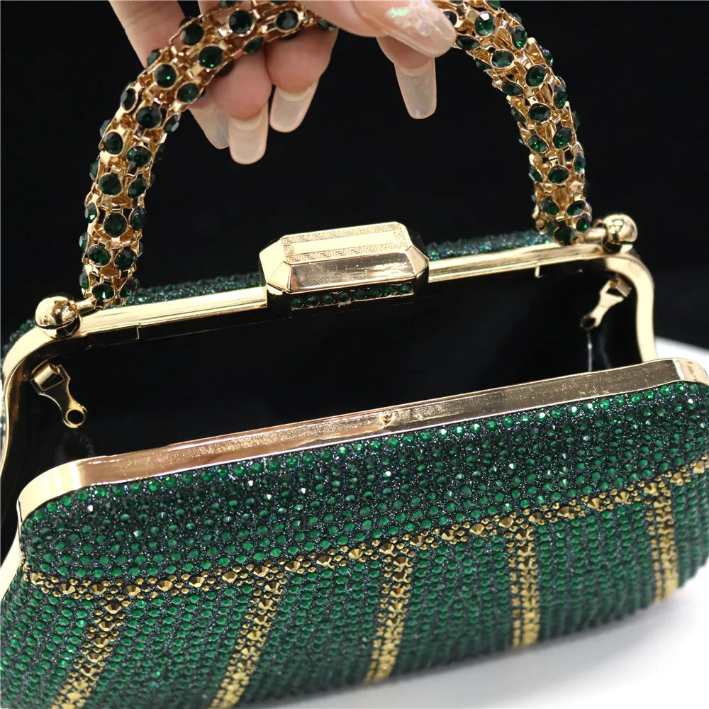 Popular In Nigeria Exquisite Evening Bags With Diamond Design Fashion Handle Clutch Rhinestone Embellished Long Chain Bag Popular In Nigeria Exquisite Evening Bags With Diamond Design Fashion Handle Clutch Rhinestone Embellished Long Chain Bag
