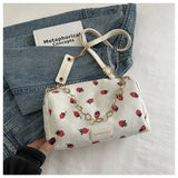 Strawberry Printed Crossbody Mini Bags Corduroy Fresh Ins Style Underarm Bag Refined Female Student Travel Shoulder Bag Strawberry Printed Crossbody Mini Bags Corduroy Fresh Ins Style Underarm Bag Refined Female Student Travel Shoulder Bag