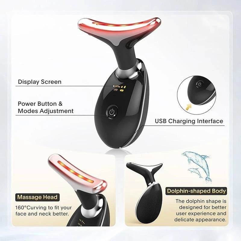 7LED Color Vibrating Neck Device Beauty Gift, neck and face skin massager, 1 piece set portable usb charging, electric Facial ma 7LED Color Vibrating Neck Device Beauty Gift, neck and face skin massager, 1 piece set portable usb charging, electric Facial ma