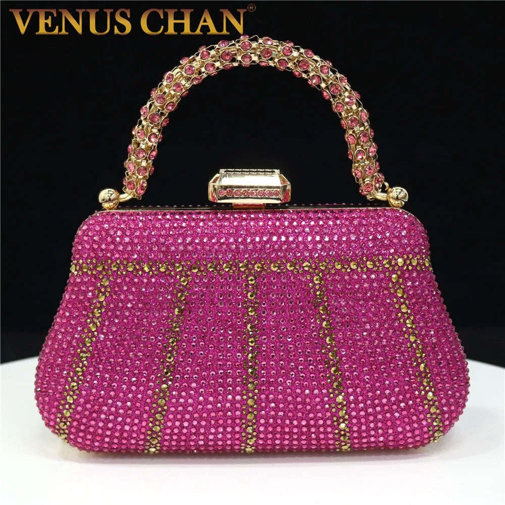 Popular In Nigeria Exquisite Evening Bags With Diamond Design Fashion Handle Clutch Rhinestone Embellished Long Chain Bag Popular In Nigeria Exquisite Evening Bags With Diamond Design Fashion Handle Clutch Rhinestone Embellished Long Chain Bag