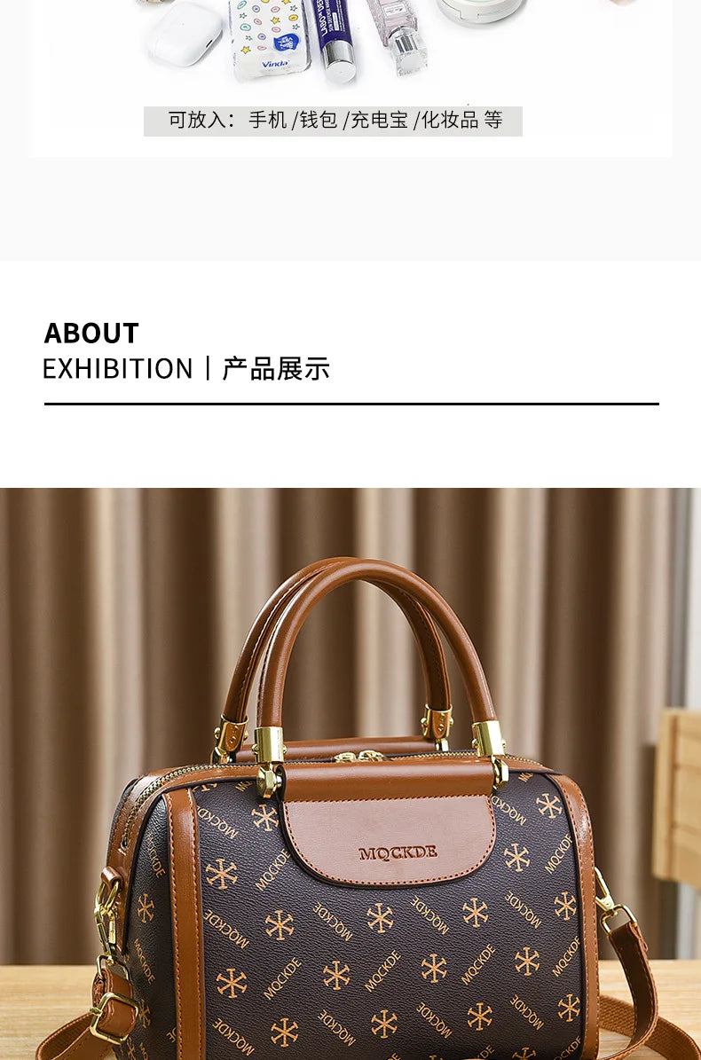 Fashionable Printed Women'S Crossbody Bag Large Capacity Handbag Classic Retro Shoulder Bags Commuting Tote Bag Small Square Bag