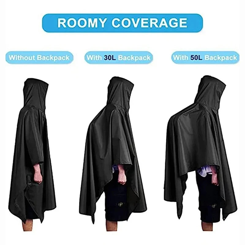 3 In 1 Outdoor Military Raincoat Hooded Sleeve Waterproof Rain Poncho Motorcycle Rain Cover Camping Hiking Travel Rainwear Tent 3 In 1 Outdoor Military Raincoat Hooded Sleeve Waterproof Rain Poncho Motorcycle Rain Cover Camping Hiking Travel Rainwear Tent