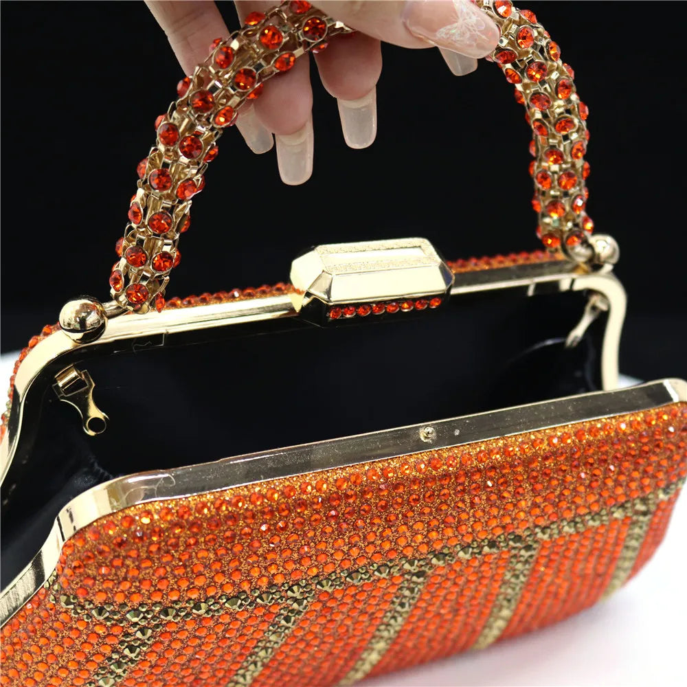 Popular In Nigeria Exquisite Evening Bags With Diamond Design Fashion Handle Clutch Rhinestone Embellished Long Chain Bag Popular In Nigeria Exquisite Evening Bags With Diamond Design Fashion Handle Clutch Rhinestone Embellished Long Chain Bag