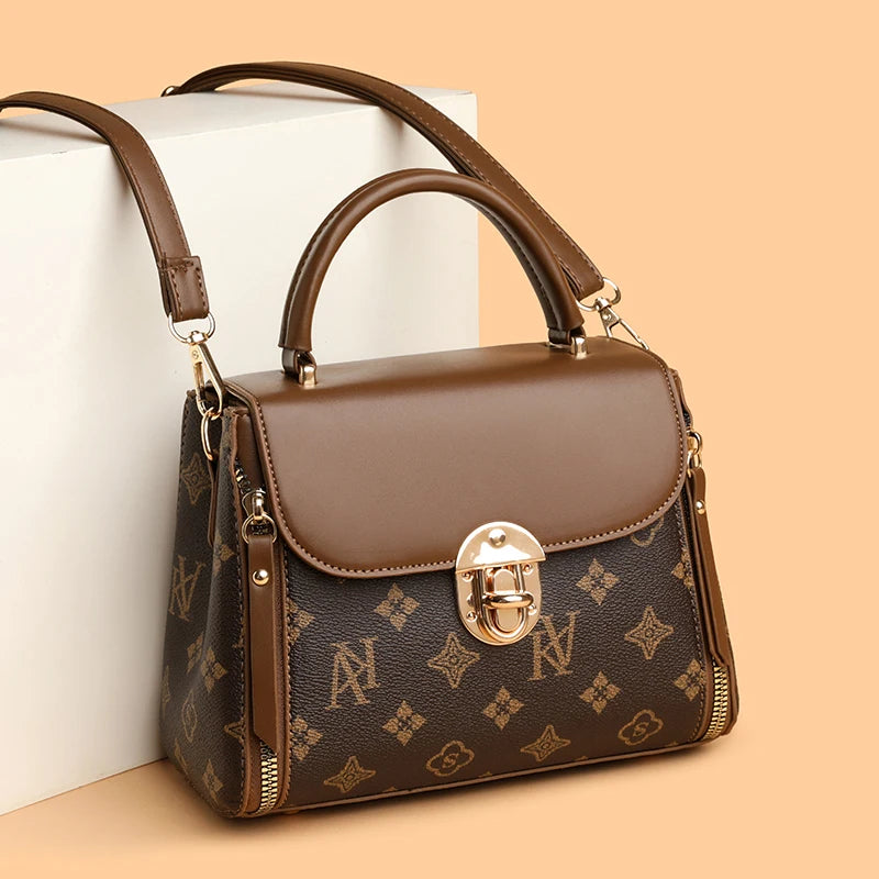 Bags for Women, Printed Fashionable Hand-Held Locks, Commuting Small Square Bag, Fashionable and Versatile Shoulder Crossbody Ba Bags for Women, Printed Fashionable Hand-Held Locks, Commuting Small Square Bag, Fashionable and Versatile Shoulder Crossbody Ba