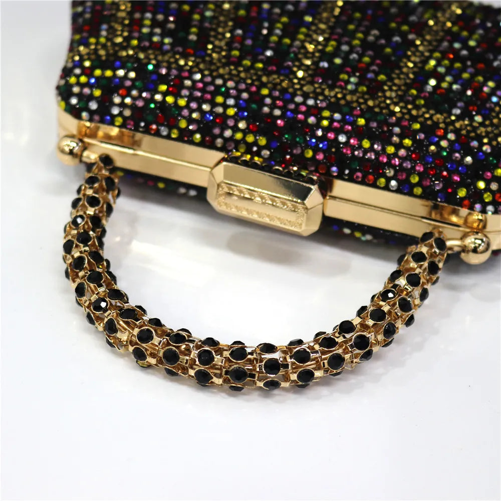 Popular In Nigeria Exquisite Evening Bags With Diamond Design Fashion Handle Clutch Rhinestone Embellished Long Chain Bag Popular In Nigeria Exquisite Evening Bags With Diamond Design Fashion Handle Clutch Rhinestone Embellished Long Chain Bag