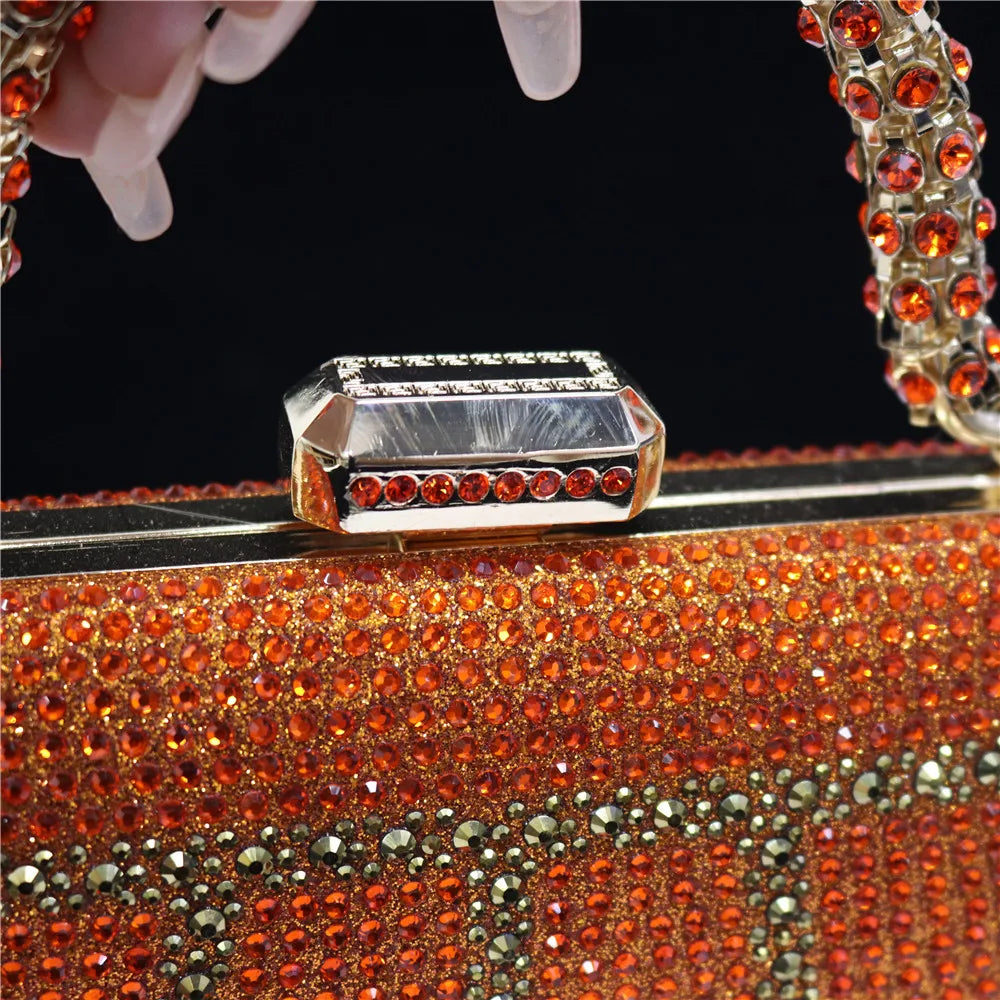 Popular In Nigeria Exquisite Evening Bags With Diamond Design Fashion Handle Clutch Rhinestone Embellished Long Chain Bag Popular In Nigeria Exquisite Evening Bags With Diamond Design Fashion Handle Clutch Rhinestone Embellished Long Chain Bag