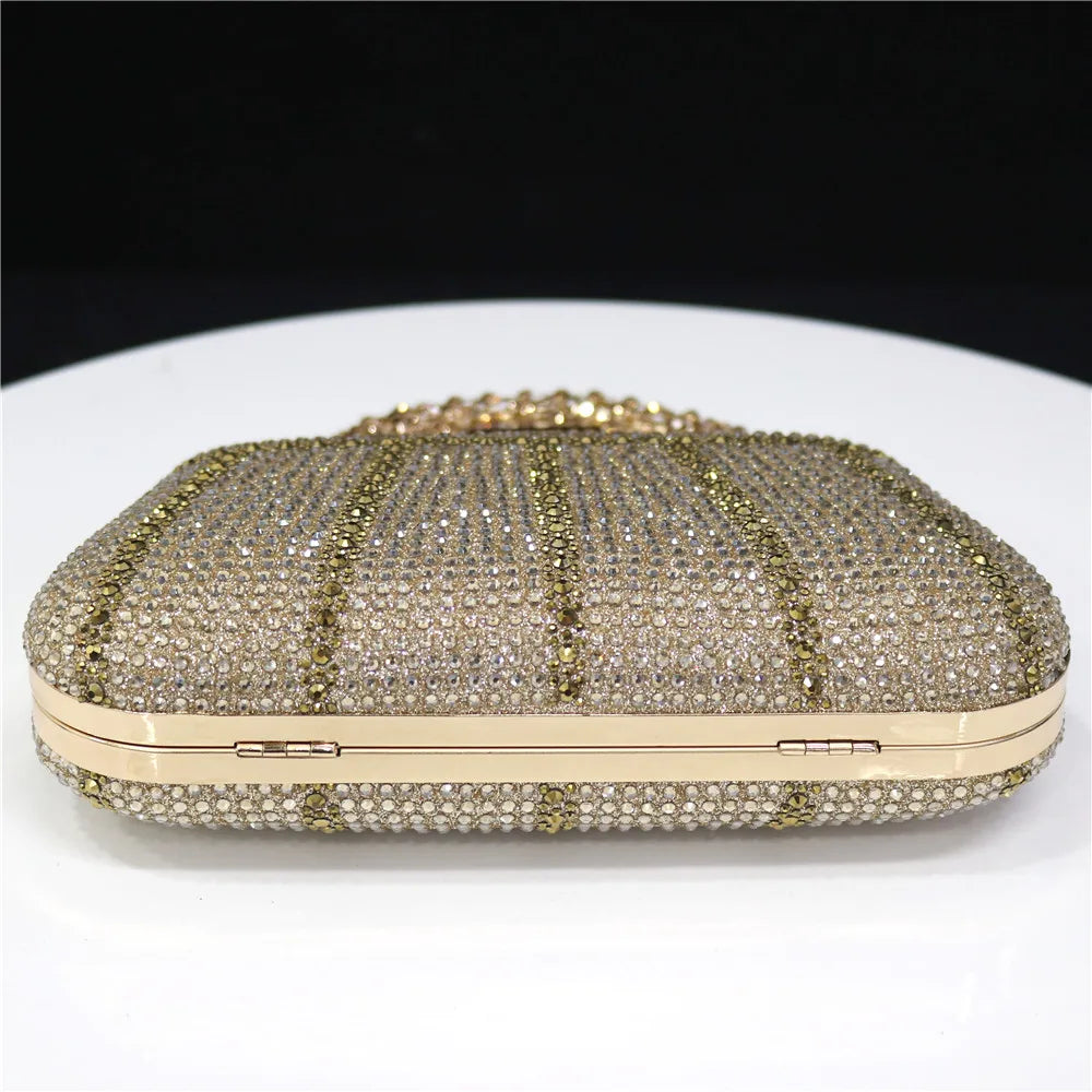 Popular In Nigeria Exquisite Evening Bags With Diamond Design Fashion Handle Clutch Rhinestone Embellished Long Chain Bag Popular In Nigeria Exquisite Evening Bags With Diamond Design Fashion Handle Clutch Rhinestone Embellished Long Chain Bag