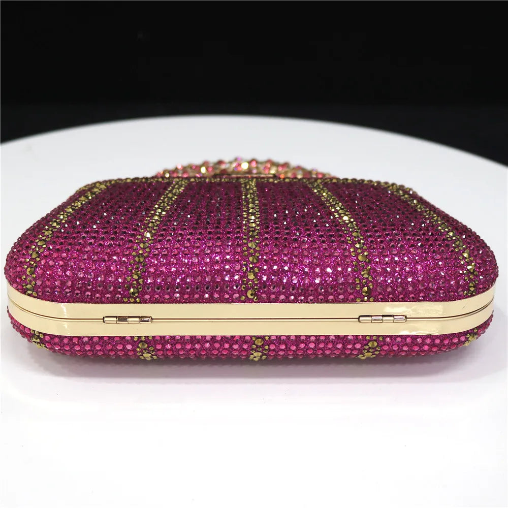 Popular In Nigeria Exquisite Evening Bags With Diamond Design Fashion Handle Clutch Rhinestone Embellished Long Chain Bag Popular In Nigeria Exquisite Evening Bags With Diamond Design Fashion Handle Clutch Rhinestone Embellished Long Chain Bag