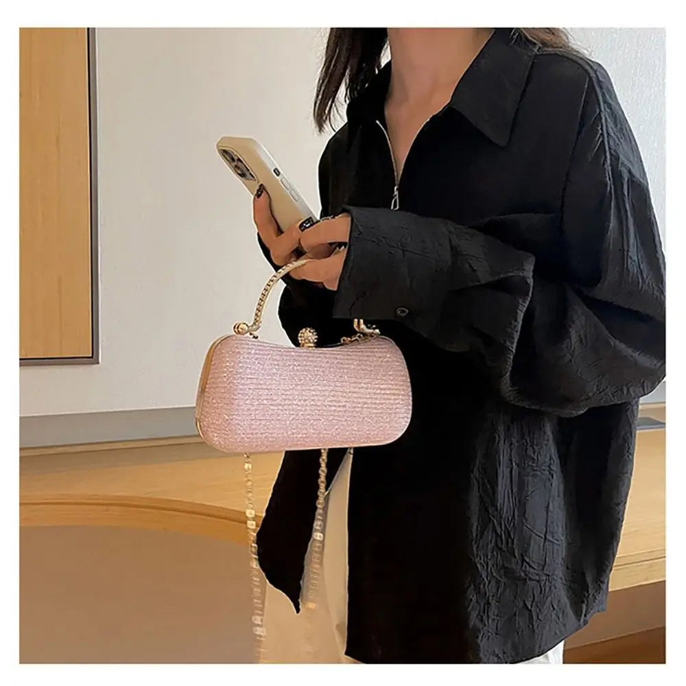 Wedding Bridal Beaded Women Evening Bag Dinner Bag Chain Shoulder Handbags Elegant Rhinestones Clutch Egg Shape Evening Bag Wedding Bridal Beaded Women Evening Bag Dinner Bag Chain Shoulder Handbags Elegant Rhinestones Clutch Egg Shape Evening Bag
