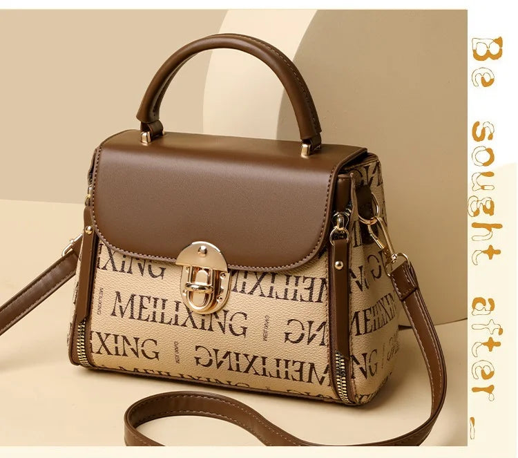 Bags for Women, Printed Fashionable Hand-Held Locks, Commuting Small Square Bag, Fashionable and Versatile Shoulder Crossbody Ba Bags for Women, Printed Fashionable Hand-Held Locks, Commuting Small Square Bag, Fashionable and Versatile Shoulder Crossbody Ba