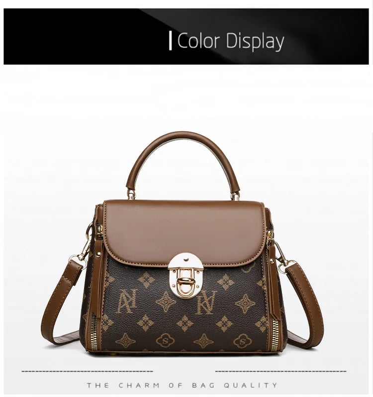 Bags for Women, Printed Fashionable Hand-Held Locks, Commuting Small Square Bag, Fashionable and Versatile Shoulder Crossbody Ba Bags for Women, Printed Fashionable Hand-Held Locks, Commuting Small Square Bag, Fashionable and Versatile Shoulder Crossbody Ba