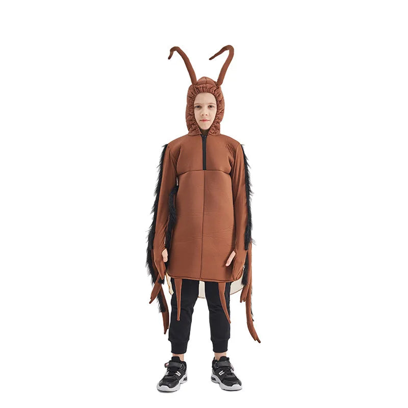 Halloween Cosplay Comedy Costumes for Adults and Children's Parties Cockroach Jumpsuit