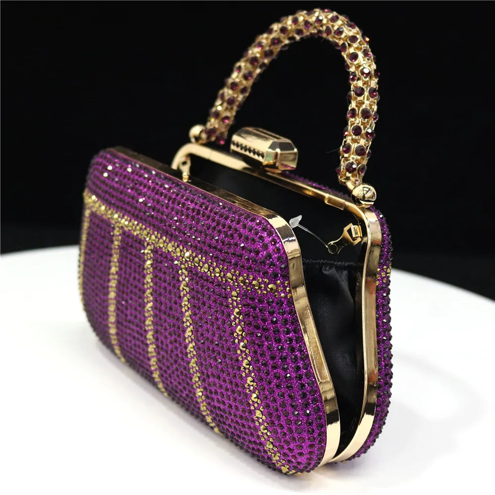 Popular In Nigeria Exquisite Evening Bags With Diamond Design Fashion Handle Clutch Rhinestone Embellished Long Chain Bag Popular In Nigeria Exquisite Evening Bags With Diamond Design Fashion Handle Clutch Rhinestone Embellished Long Chain Bag