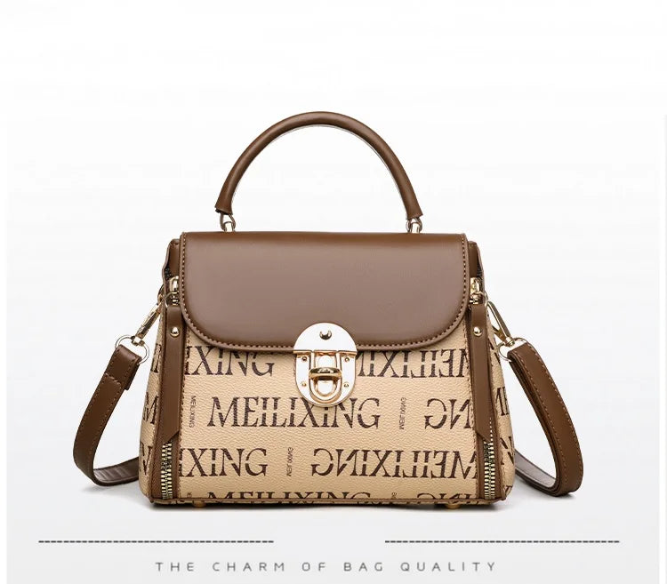 Bags for Women, Printed Fashionable Hand-Held Locks, Commuting Small Square Bag, Fashionable and Versatile Shoulder Crossbody Ba Bags for Women, Printed Fashionable Hand-Held Locks, Commuting Small Square Bag, Fashionable and Versatile Shoulder Crossbody Ba